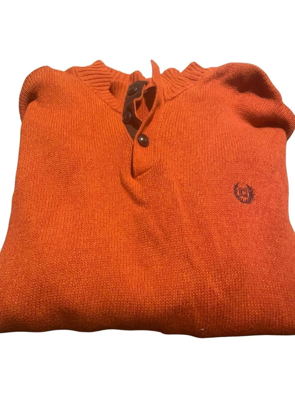 Chaps size XL Men's Orange Knit Henley Sweater never worn great gift